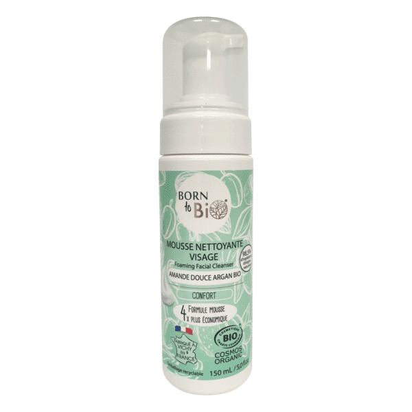 Born to Bio – Mousse Visage Peaux Mixtes – Amande Douce & Argan (150ml)
