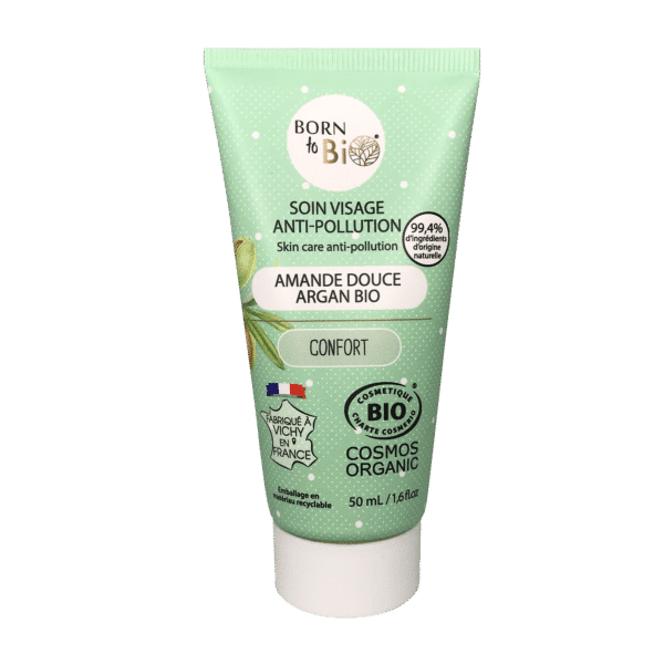 Born to Bio – Soin Visage Anti-Pollution – Amande Douce & Argan (50ml)