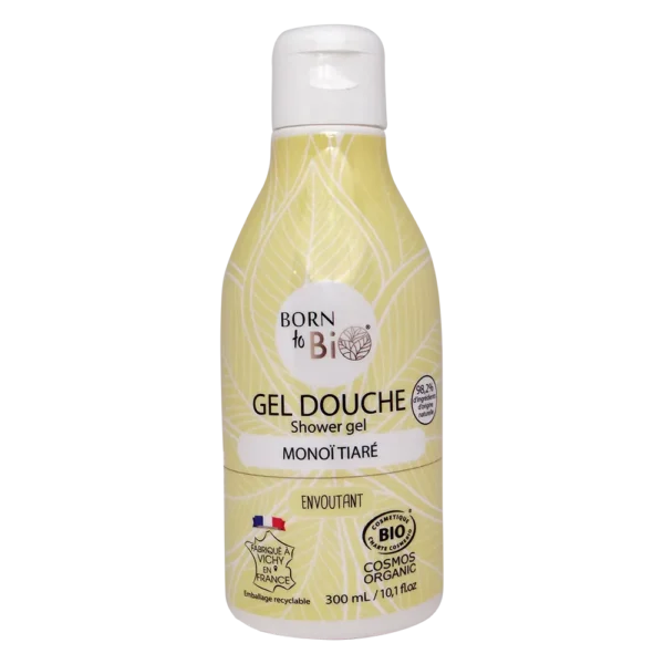 Born to Bio – Gel Douche Peaux Sèches & Sensible – Monoï & Tiaré (300ml)