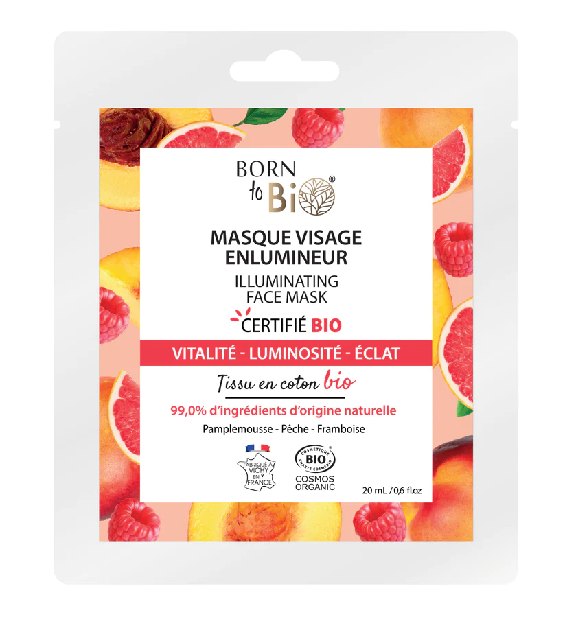 Born to Bio – Masque Visage Enlumineur – Pamplemousse & Framboise (20ml)